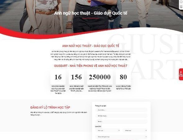 Mẫu website WordPress trung tâm anh ngữ