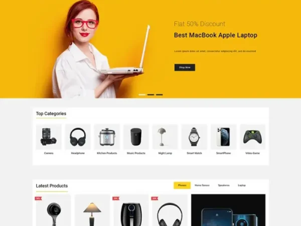 Mẫu Website bán đồ công nghệ 02 chuẩn đẹp