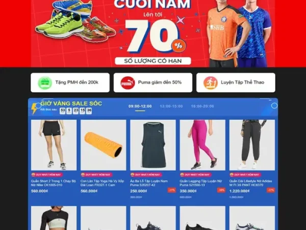Mẫu Website bán giày dép, đồ thể thao chuẩn đẹp
