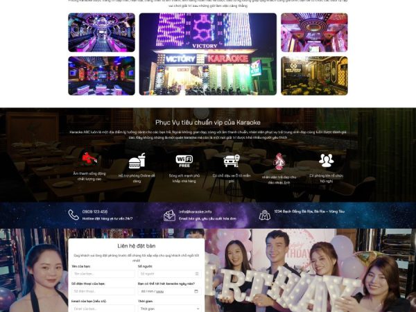 Mẫu Website giới thiệu phòng trà karaoke chuẩn đẹp
