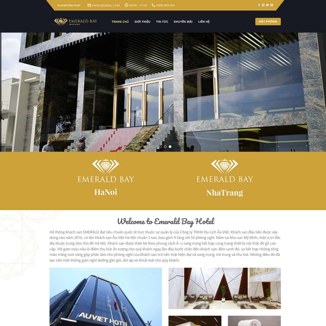 Mẫu website WordPress Khách Sạn