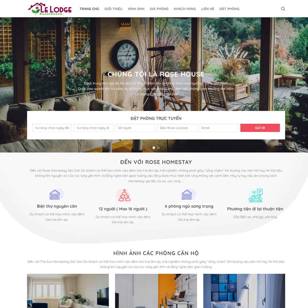 Mẫu website WordPress Khách Sạn 02