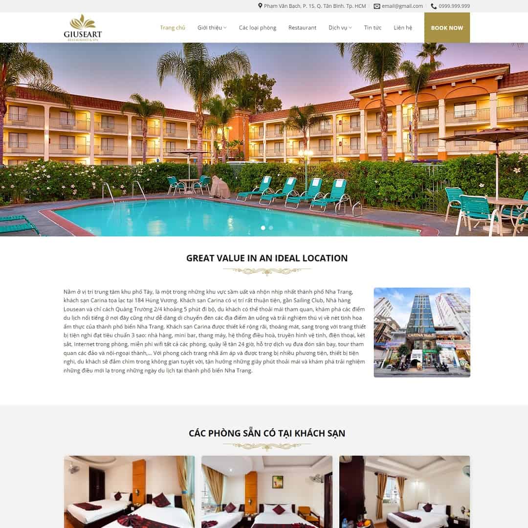 Mẫu website WordPress Khách Sạn 03