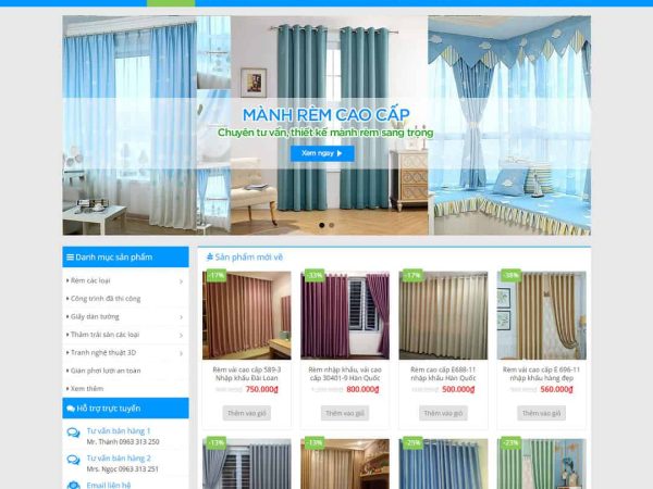 Mẫu website WordPress cửa hàng bán mành rèm