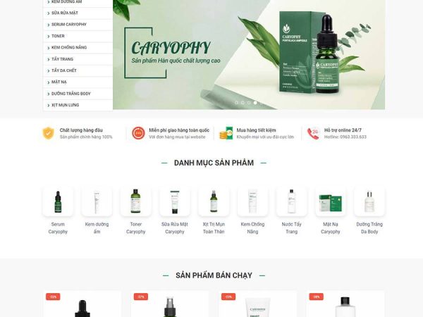 Mẫu website wordpress mỹ phẩm 10