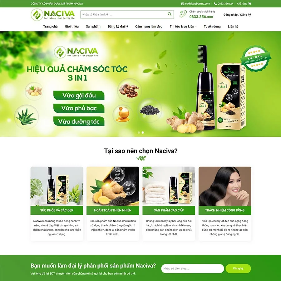 Mẫu Website mỹ phẩm 13 chuẩn đẹp