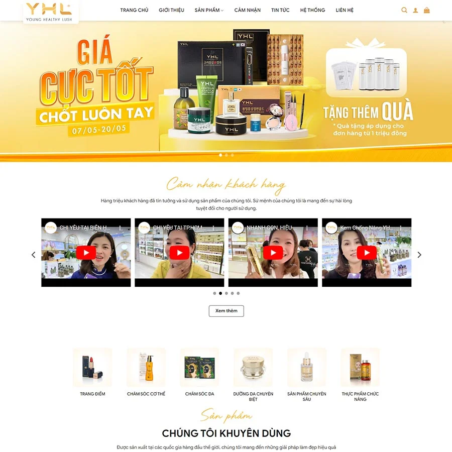 Mẫu Website mỹ phẩm 14 chuẩn đẹp