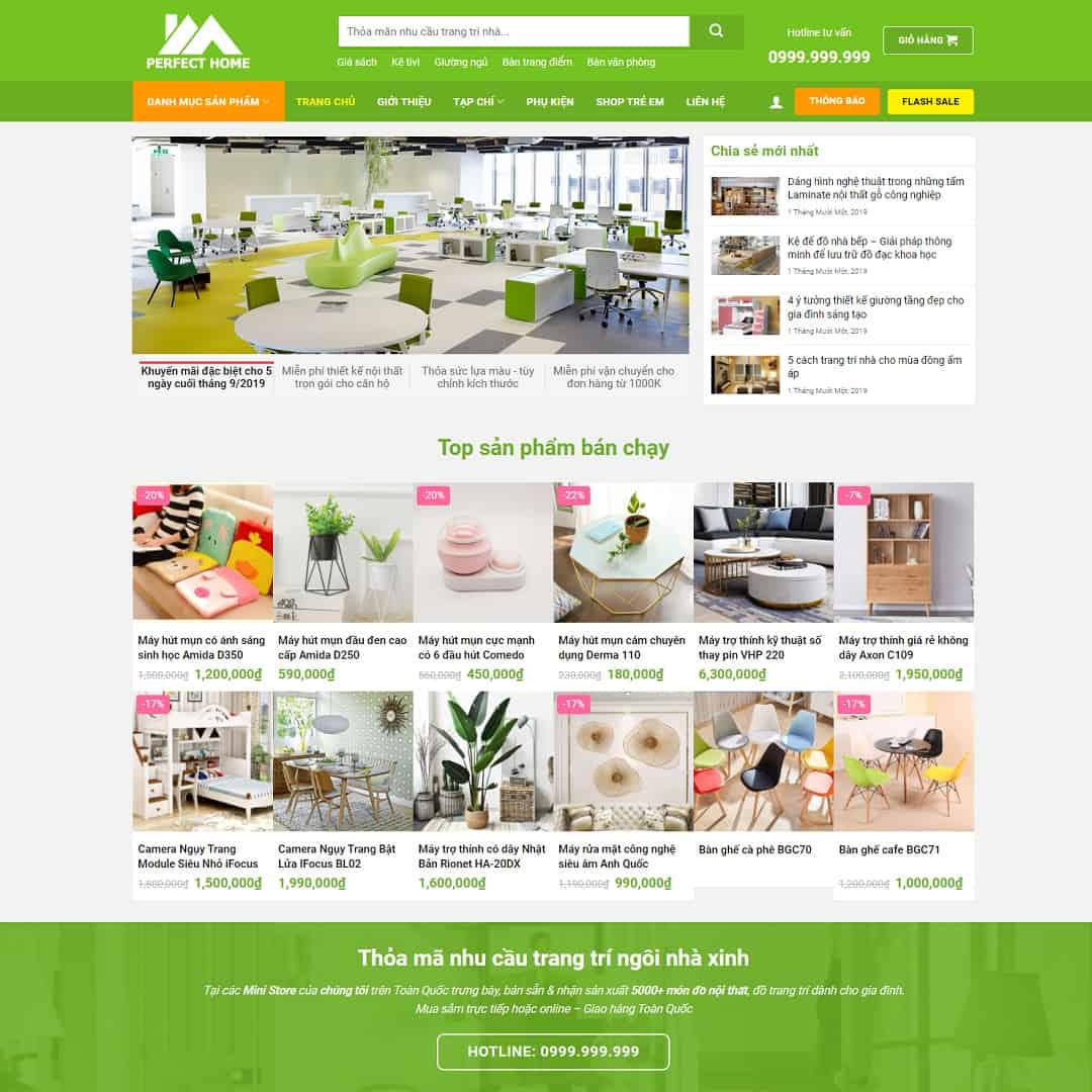 Mẫu website WordPress nội thất 13