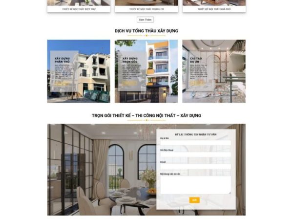 Mẫu Website thiết kế thi công bán đồ nội thất 42 chuẩn đẹp