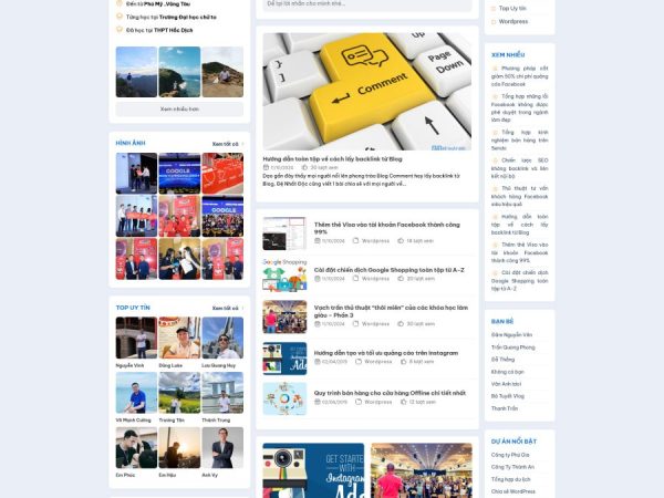 Mẫu Website blog cá nhân chuẩn đẹp chuẩn đẹp