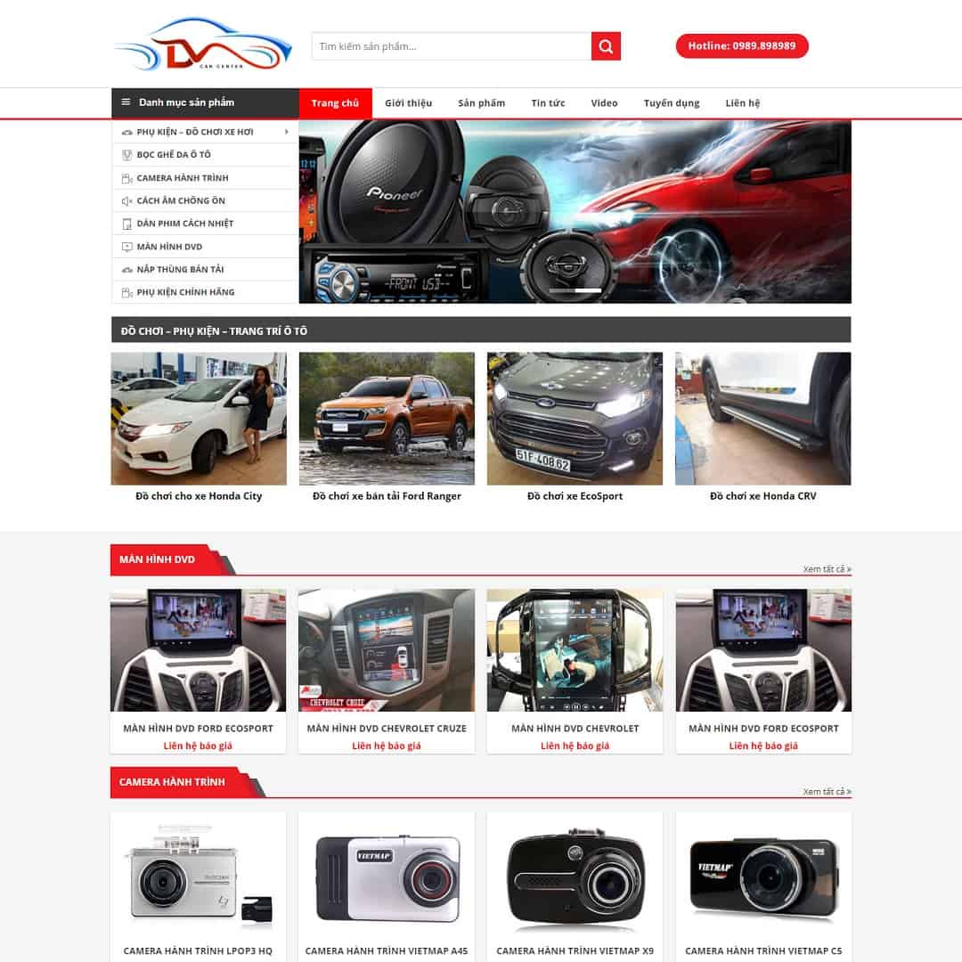 Mẫu website WordPress bán phụ kiện, đồ chơi ô tô