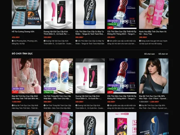 Mẫu Website shop đồ chơi người lớn chuẩn đẹp