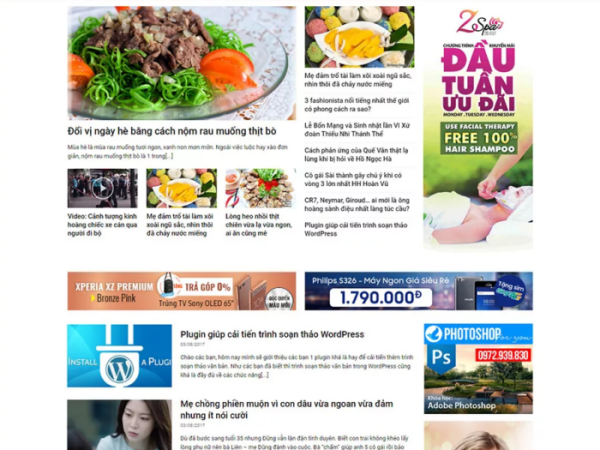 Mẫu website tin tức wordpress
